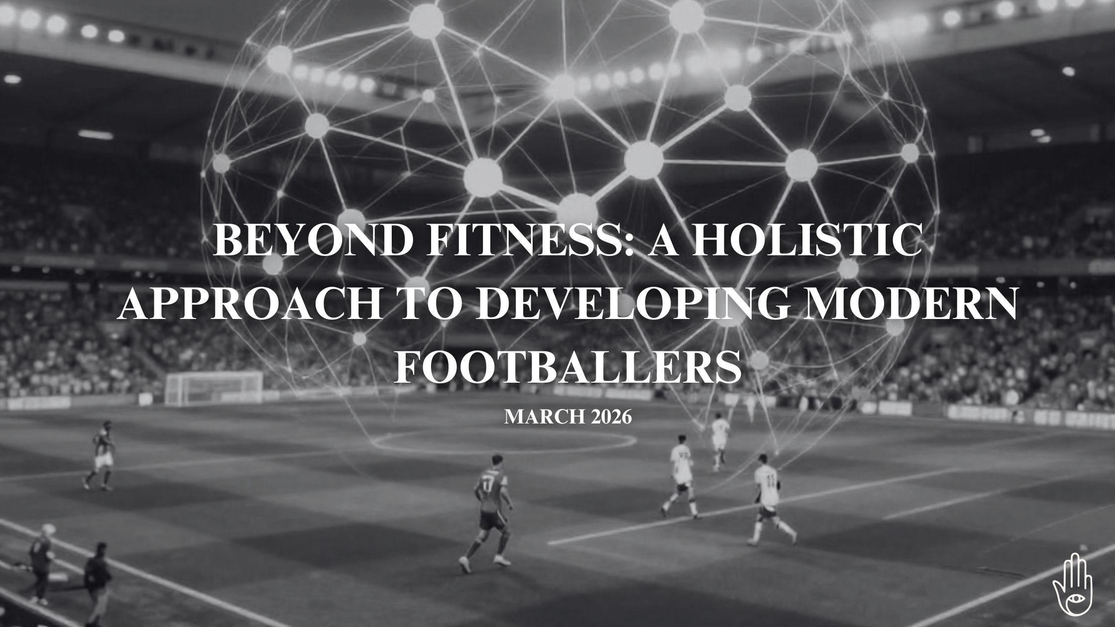 football pitch with mindfulness icon and a state of consciousness across the field